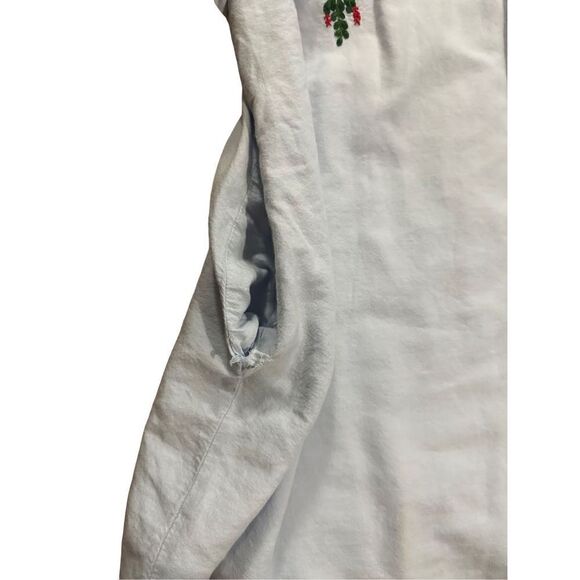 Zara Floral Embroidered Light Blue Dress size M - Picture 6 of 9